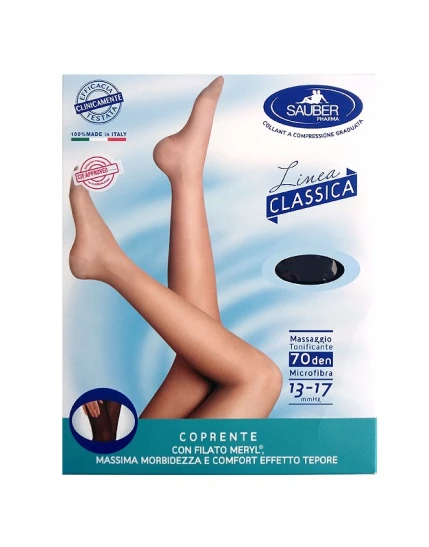 Sauber Collant Coprente 70 Maglia Liscia Nero 4 Linea Classica