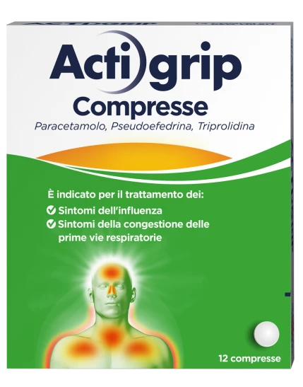 Actigrip 2,5mg+60mg+500mg 12 Compresse